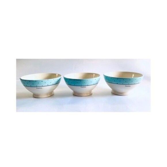 Rae‎ Dunn Blue Polka Dot Cereal Bowls - Picture 4 of 4